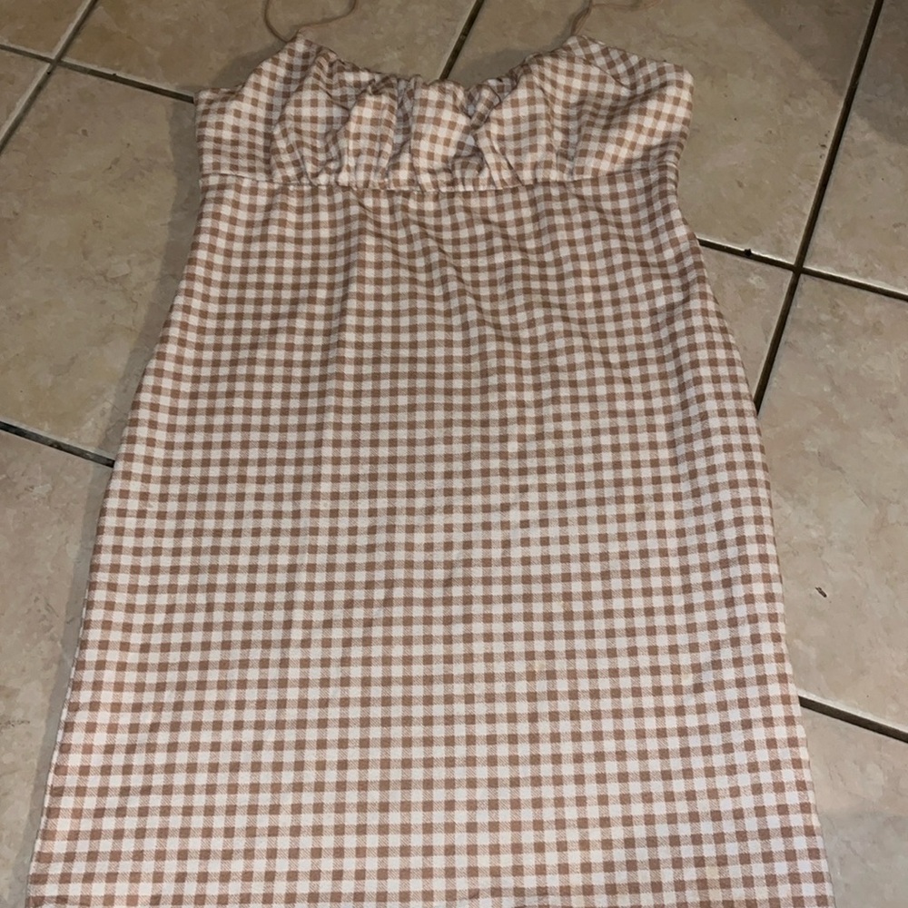 Brown Spaghetti Strap Mini Dress